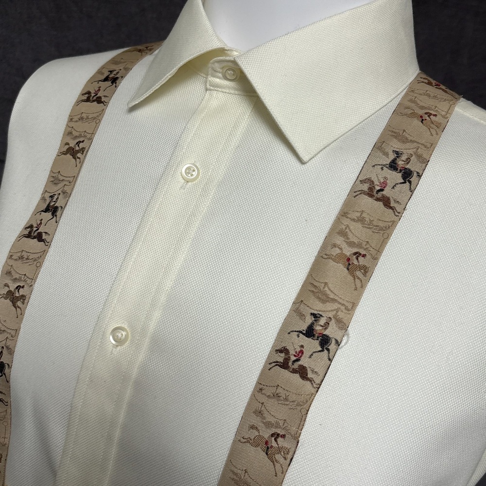 Vintage Trafalgar Suspenders Limited Edition Silk Equestrian Horses RARE Braces
